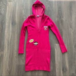 S/M❣️Knit neon pink stretchy dress